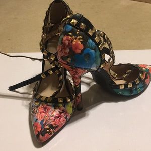 Floral 4 inch heels